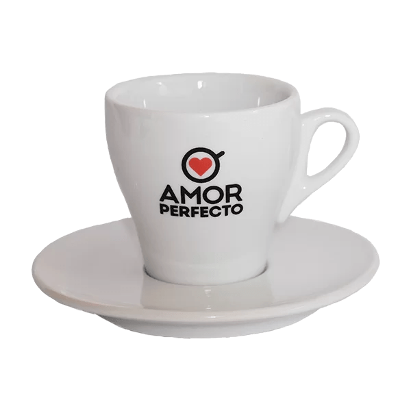 Amor Perfecto® Taza Capuccino Blanca con Plato